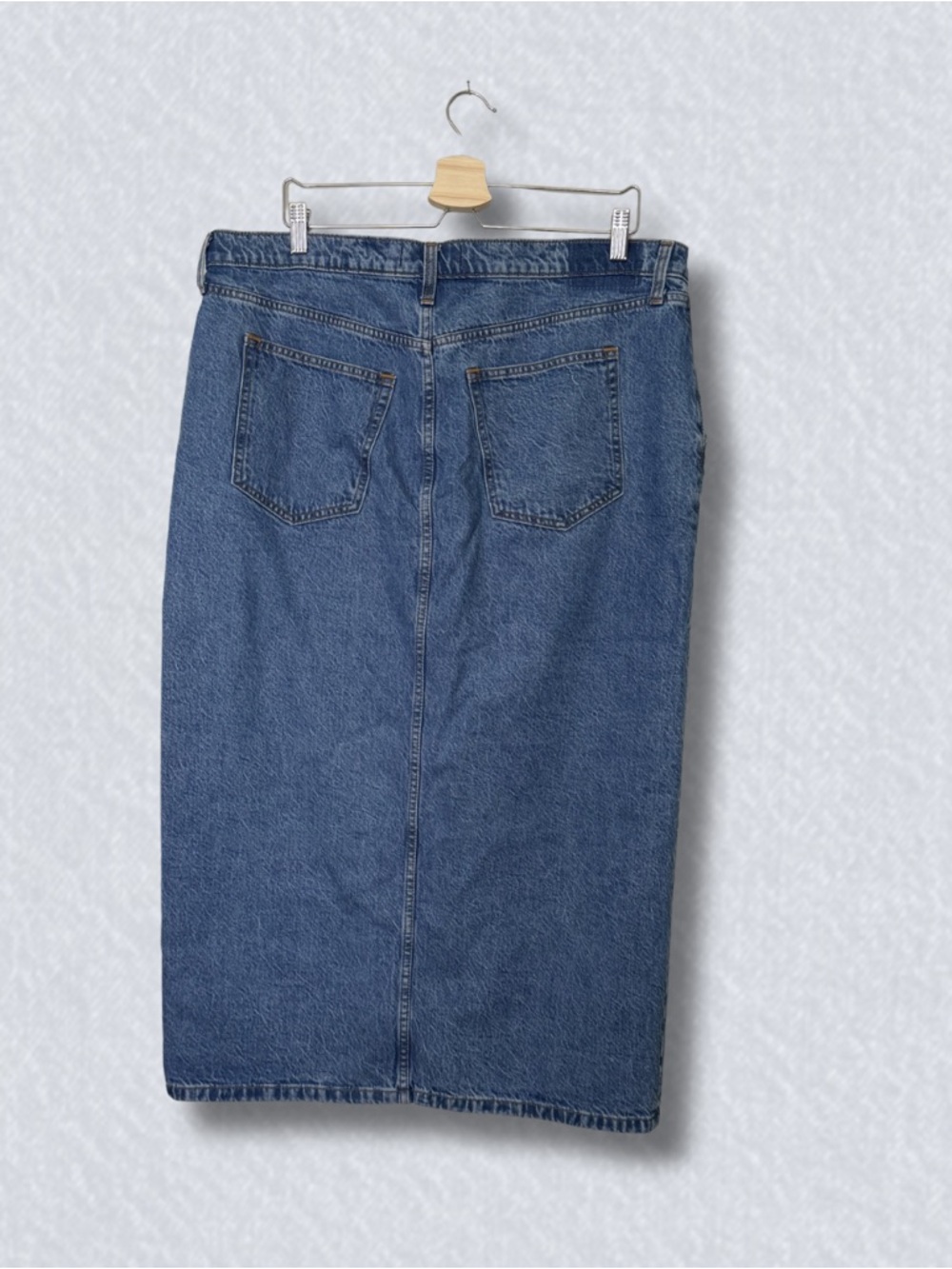 Abercrombie & Fitch High Rise Denim Maxi Skirt with Front Slit - 33 / 16P - Picture 2 of 5